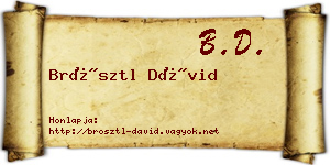 Brösztl Dávid névjegykártya
